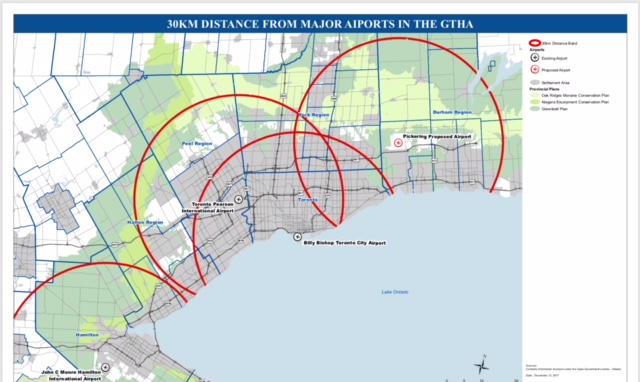 Pickering and Toronto’s Major Jet  Airports.