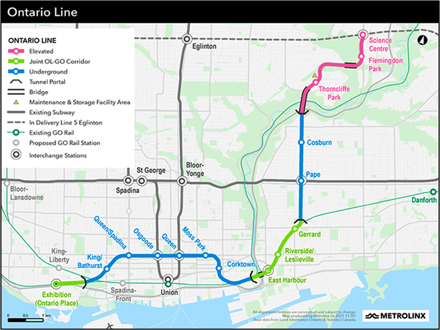 Ontario Line Map